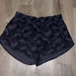 black camo athletic shorts